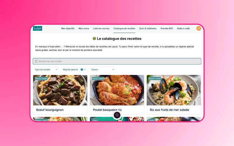 Application de nutrition