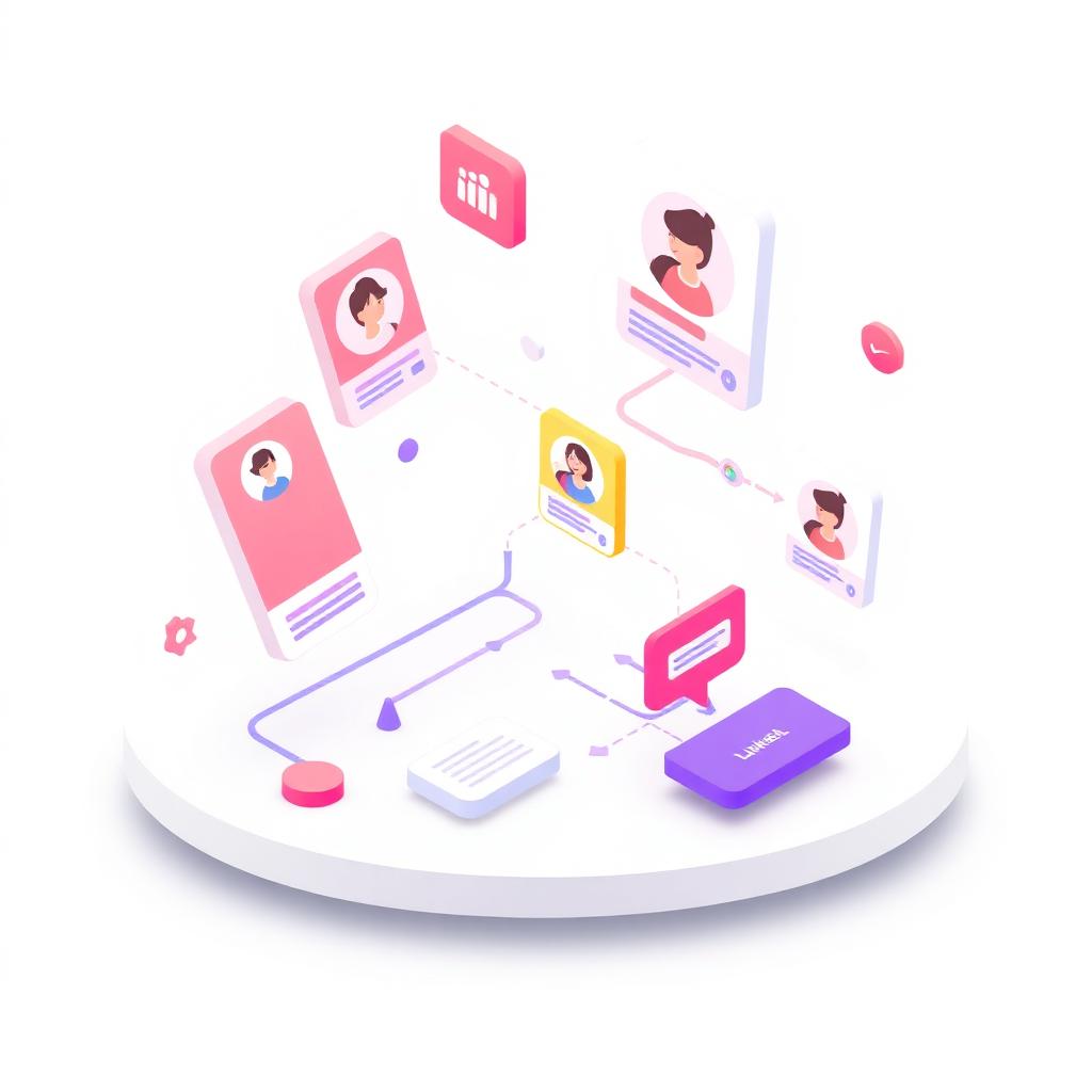 Illustration automatisation LinkedIn - Connexions et workflow