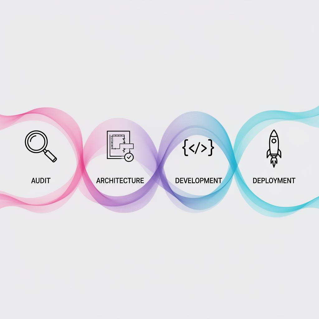 Infographie workflow agence Lovable